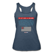 Load image into Gallery viewer, THE LEFT&#39;S PLEDGE OF ALLEGIANCE - Women’s Tri-Blend Racerback Tank - heather navy
