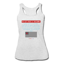 Load image into Gallery viewer, THE LEFT&#39;S PLEDGE OF ALLEGIANCE - Women’s Tri-Blend Racerback Tank - heather white
