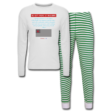 Load image into Gallery viewer, THE LEFT&#39;S PLEDGE OF ALLEGIANCE - Unisex Pajama Set - white/green stripe
