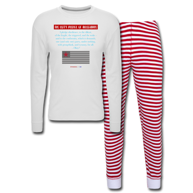 THE LEFT'S PLEDGE OF ALLEGIANCE - Unisex Pajama Set - white/red stripe