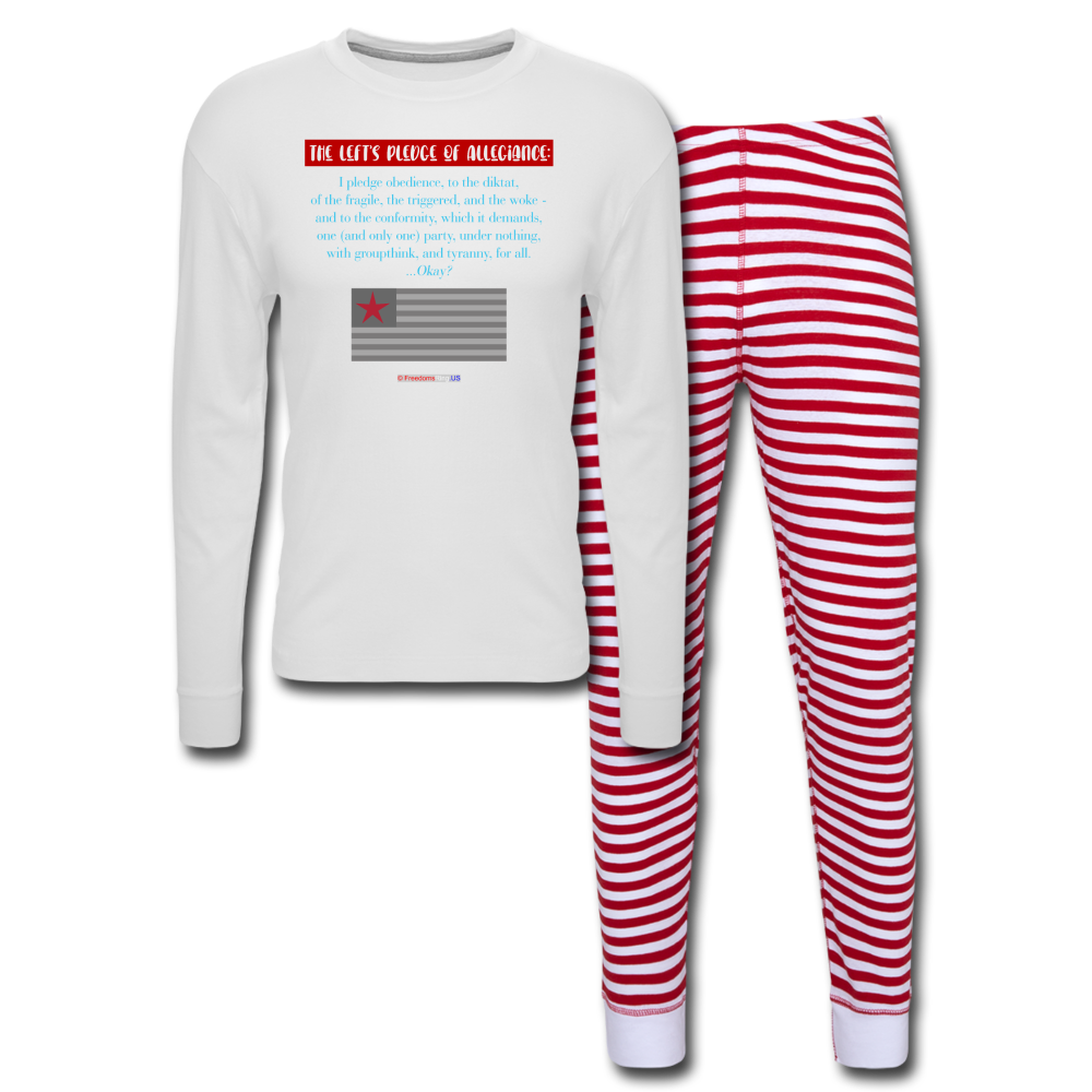 THE LEFT'S PLEDGE OF ALLEGIANCE - Unisex Pajama Set - white/red stripe