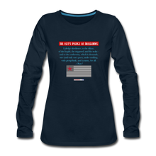 Load image into Gallery viewer, THE LEFT&#39;S PLEDGE OF ALLEGIANCE - Women&#39;s Premium Long Sleeve T-Shirt - deep navy
