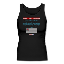 Load image into Gallery viewer, THE LEFT&#39;S PLEDGE OF ALLEGIANCE - Women&#39;s Longer Length Fitted Tank - black
