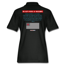 Load image into Gallery viewer, THE LEFT&#39;S PLEDGE OF ALLEGIANCE - Women&#39;s Pique Polo Shirt - black
