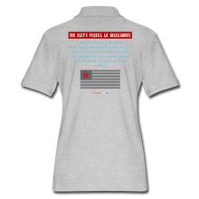 Load image into Gallery viewer, THE LEFT&#39;S PLEDGE OF ALLEGIANCE - Women&#39;s Pique Polo Shirt - heather gray
