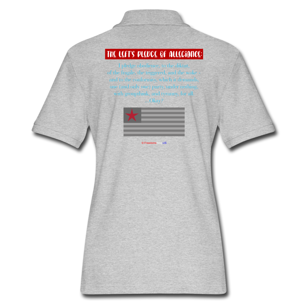 THE LEFT'S PLEDGE OF ALLEGIANCE - Women's Pique Polo Shirt - heather gray