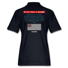 Load image into Gallery viewer, THE LEFT&#39;S PLEDGE OF ALLEGIANCE - Women&#39;s Pique Polo Shirt - midnight navy
