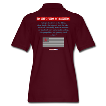 Load image into Gallery viewer, THE LEFT&#39;S PLEDGE OF ALLEGIANCE - Women&#39;s Pique Polo Shirt - burgundy
