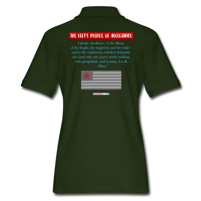 THE LEFT'S PLEDGE OF ALLEGIANCE - Women's Pique Polo Shirt - forest green