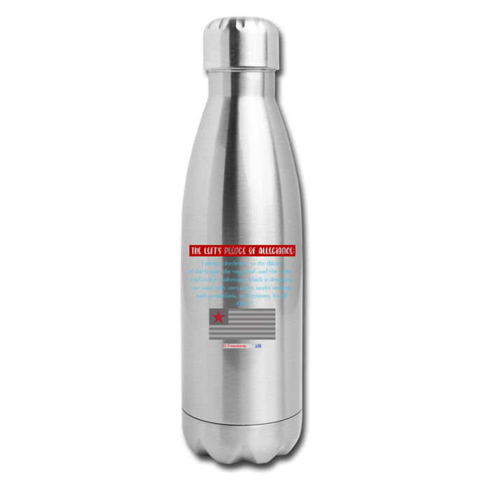 THE LEFT'S PLEDGE OF ALLEGIANCE - Insulated Stainless Steel Water Bottle - silver