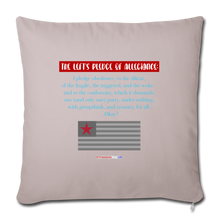 Load image into Gallery viewer, THE LEFT&#39;S PLEDGE OF ALLEGIANCE - Throw Pillow Cover 18” x 18” - light taupe
