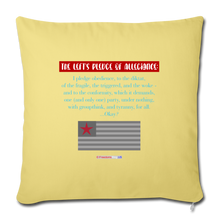 Load image into Gallery viewer, THE LEFT&#39;S PLEDGE OF ALLEGIANCE - Throw Pillow Cover 18” x 18” - washed yellow
