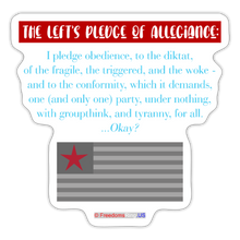 Load image into Gallery viewer, THE LEFT&#39;S PLEDGE OF ALLEGIANCE - Sticker - white matte
