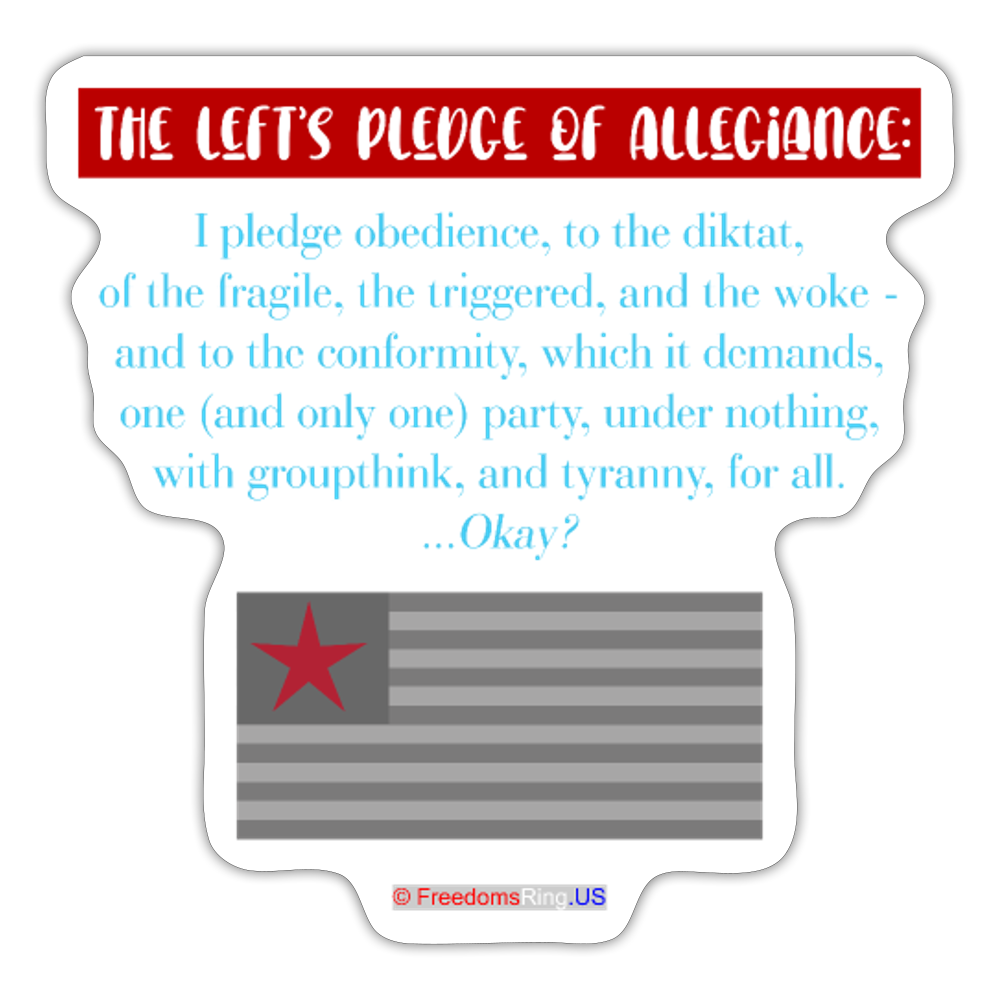 THE LEFT'S PLEDGE OF ALLEGIANCE - Sticker - white matte