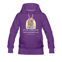 Load image into Gallery viewer, STOP FEEDING THE WOKEDILE! - Two-Sided Printing on Women’s Premium Hoodie - purple
