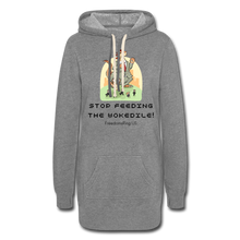 Load image into Gallery viewer, STOP FEEDING THE WOKEDILE! - Two-Sided Printing on Women&#39;s Hoodie Dress - heather gray
