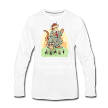 Load image into Gallery viewer, STOP FEEDING THE WOKEDILE! - Two-Sided Printing on Men&#39;s Premium Long Sleeve Shirt - white
