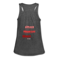 Load image into Gallery viewer, STOP FEEDING  THE WOKEDILE! - Two-Sided Printing on Women&#39;s Flowy Tank Top by Bella - deep heather
