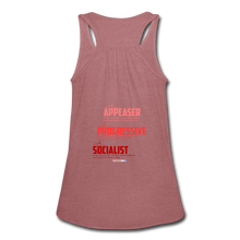 Load image into Gallery viewer, STOP FEEDING  THE WOKEDILE! - Two-Sided Printing on Women&#39;s Flowy Tank Top by Bella - mauve
