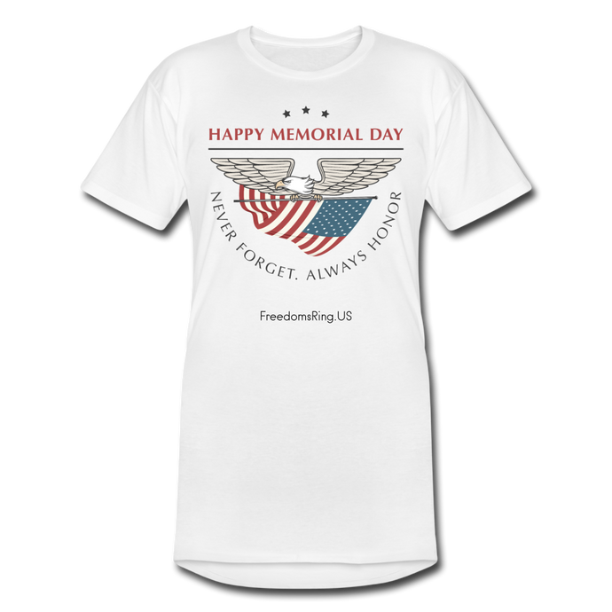 MEMORIAL DAY - Men’s Long Body Urban Tee - white