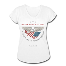 Load image into Gallery viewer, MEMORIAL DAY - Women&#39;s Tri-Blend V-Neck T-Shirt - white
