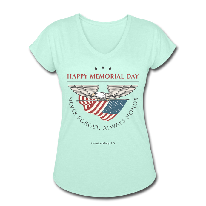 MEMORIAL DAY - Women's Tri-Blend V-Neck T-Shirt - mint