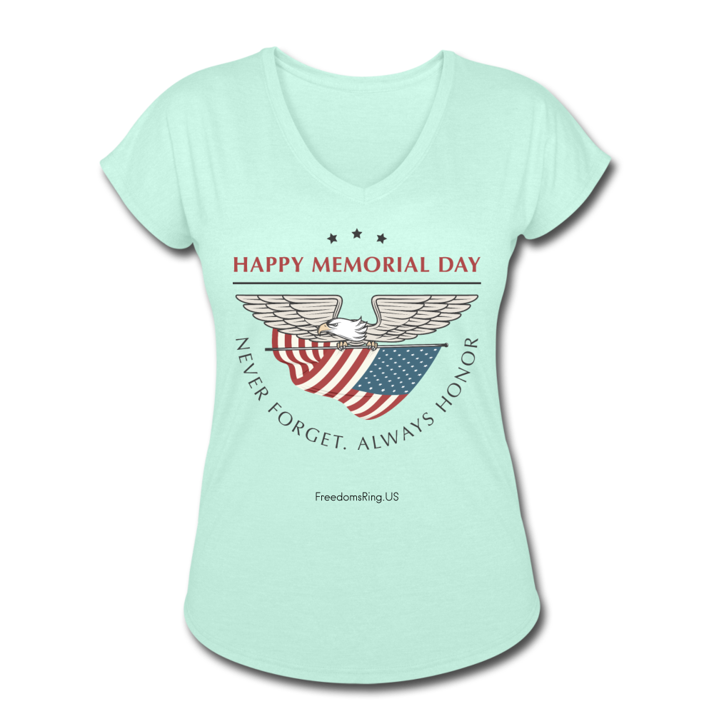 MEMORIAL DAY - Women's Tri-Blend V-Neck T-Shirt - mint