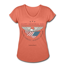 Load image into Gallery viewer, MEMORIAL DAY - Women&#39;s Tri-Blend V-Neck T-Shirt - heather bronze
