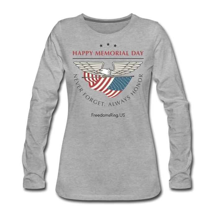 MEMORIAL DAY - Women's Premium Long Sleeve T-Shirt - heather gray