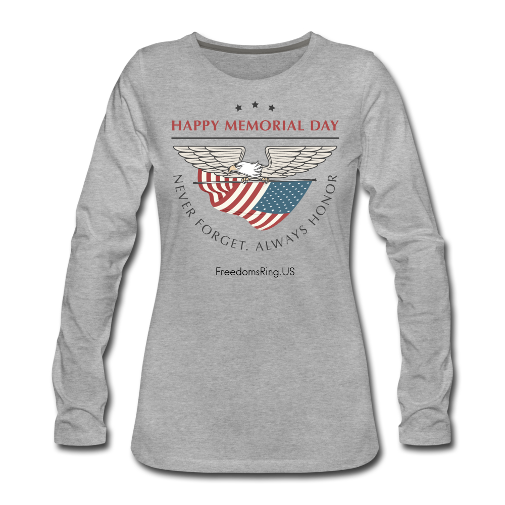 MEMORIAL DAY - Women's Premium Long Sleeve T-Shirt - heather gray