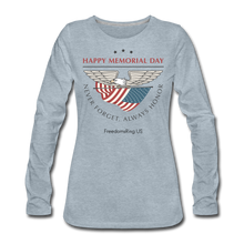 Load image into Gallery viewer, MEMORIAL DAY - Women&#39;s Premium Long Sleeve T-Shirt - heather ice blue
