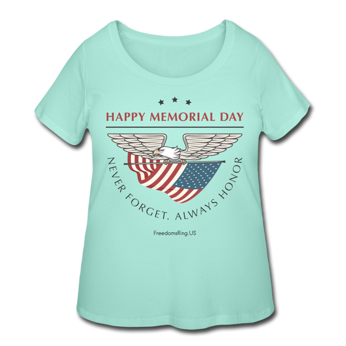 MEMORIAL DAY - Women’s Curvy T-Shirt - mint