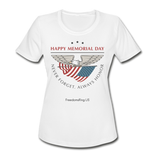 Load image into Gallery viewer, MEMORIAL DAY - Women&#39;s Moisture Wicking Performance T-Shirt - white
