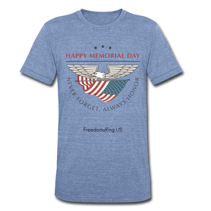 MEMORIAL DAY - Unisex Tri-Blend T-Shirt - heather Blue