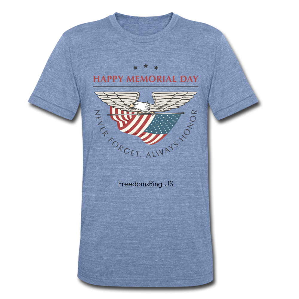 MEMORIAL DAY - Unisex Tri-Blend T-Shirt - heather Blue