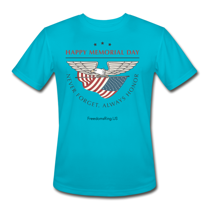 MEMORIAL DAY - Men’s Moisture Wicking Performance T-Shirt - turquoise