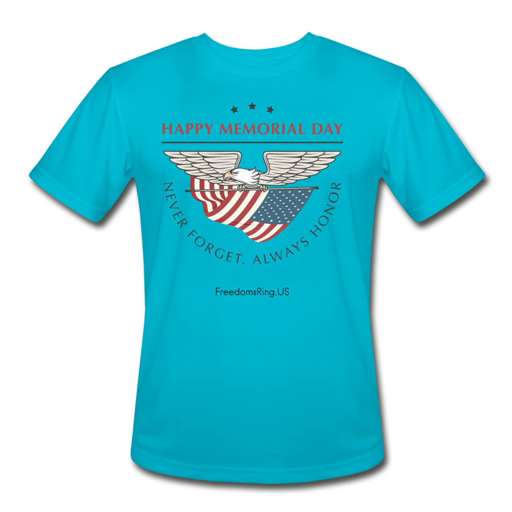 MEMORIAL DAY - Men’s Moisture Wicking Performance T-Shirt - turquoise