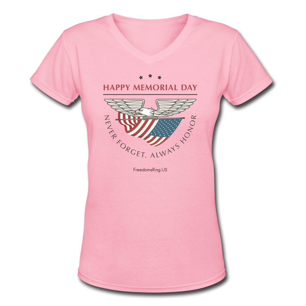 MEMORIAL DAY - Women's V-Neck T-Shirt - pink