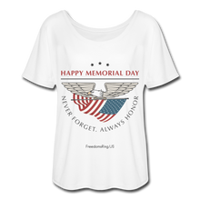 Load image into Gallery viewer, MEMORIAL DAY - Women’s Flowy T-Shirt - white
