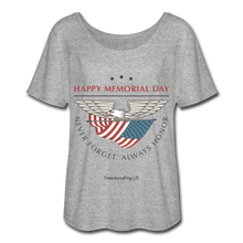 Load image into Gallery viewer, MEMORIAL DAY - Women’s Flowy T-Shirt - heather gray
