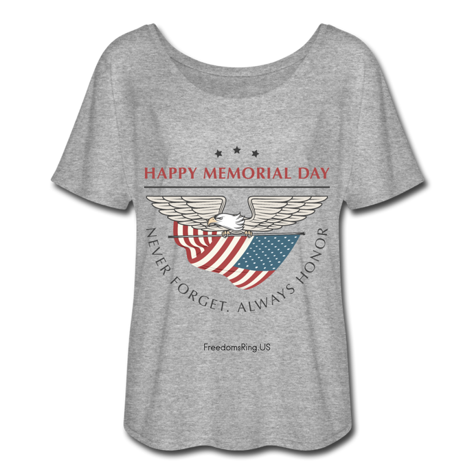 MEMORIAL DAY - Women’s Flowy T-Shirt - heather gray