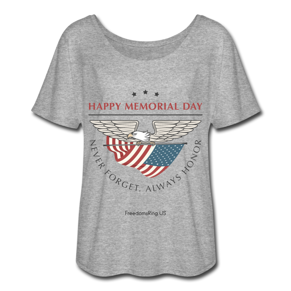 MEMORIAL DAY - Women’s Flowy T-Shirt - heather gray