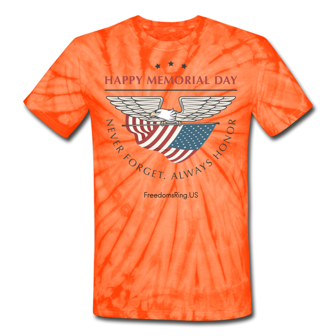 MEMORIAL DAY - Unisex Tie Dye T-Shirt - spider orange