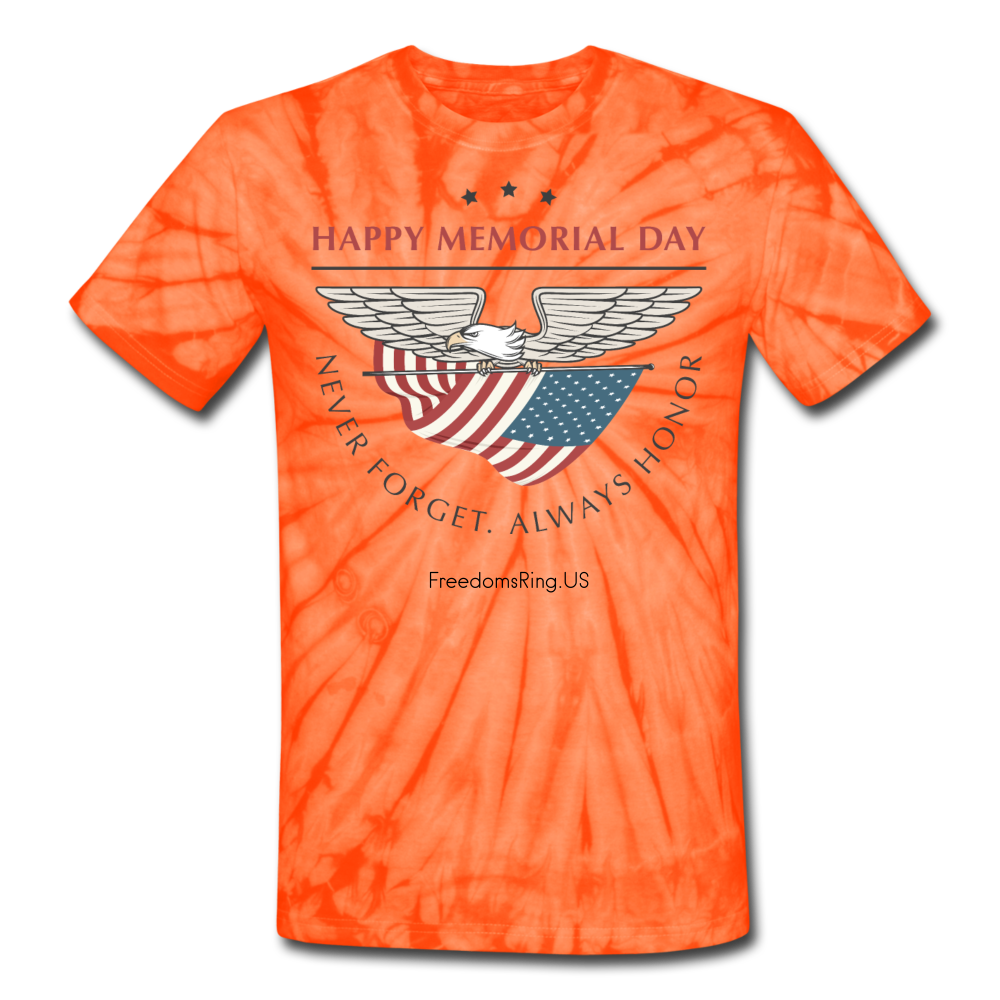 MEMORIAL DAY - Unisex Tie Dye T-Shirt - spider orange