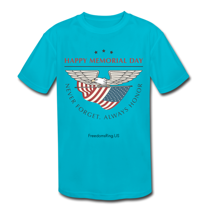 MEMORIAL DAY - Kids' Moisture Wicking Performance T-Shirt - turquoise