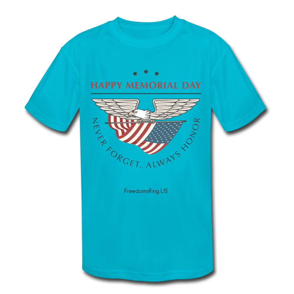 MEMORIAL DAY - Kids' Moisture Wicking Performance T-Shirt - turquoise