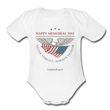 Load image into Gallery viewer, MEMORIAL DAY - Organic Short Sleeve Baby Bodysuit - white
