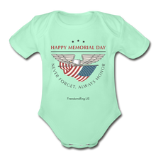 Load image into Gallery viewer, MEMORIAL DAY - Organic Short Sleeve Baby Bodysuit - light mint
