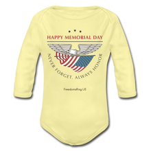 Load image into Gallery viewer, MEMORIAL DAY - Organic Long Sleeve Baby Bodysuit - washed yellow
