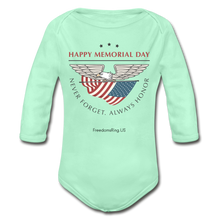 Load image into Gallery viewer, MEMORIAL DAY - Organic Long Sleeve Baby Bodysuit - light mint
